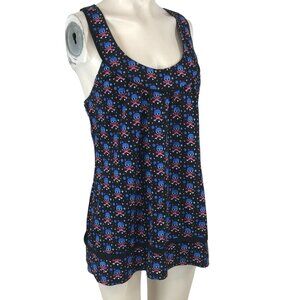 MORBID THREADS - WOMEN'S LARGE - MULTICOLOR SLEEVELESS ROUND NECK SCULL TANK TOP